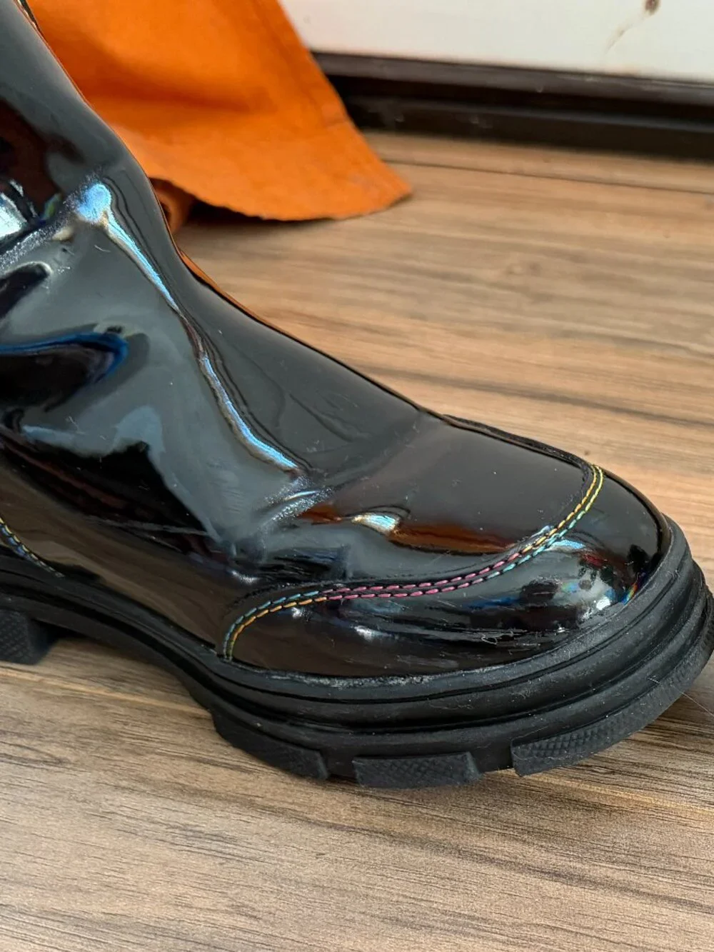 Old Navy Slip On Boots Black Iridescent Size 3